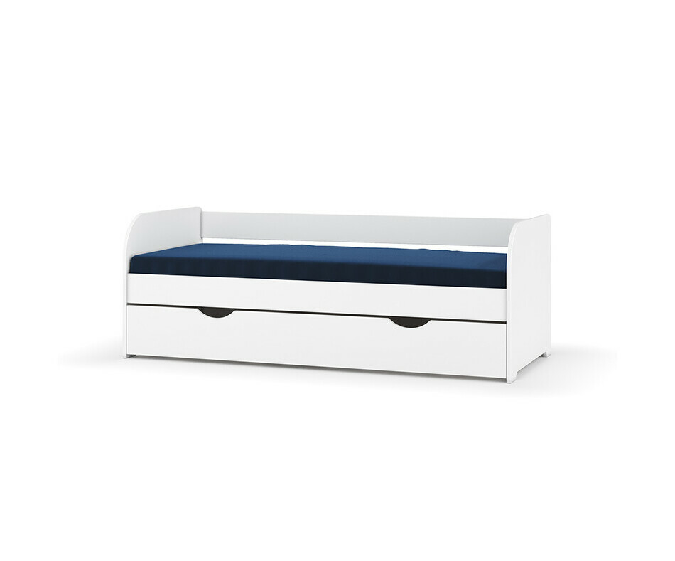 Lit banquette gigogne blanc en bois massif