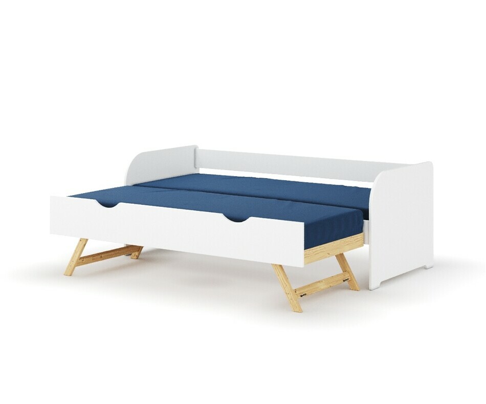 Lit banquette gigogne avec sommier gigogne bois 2 places