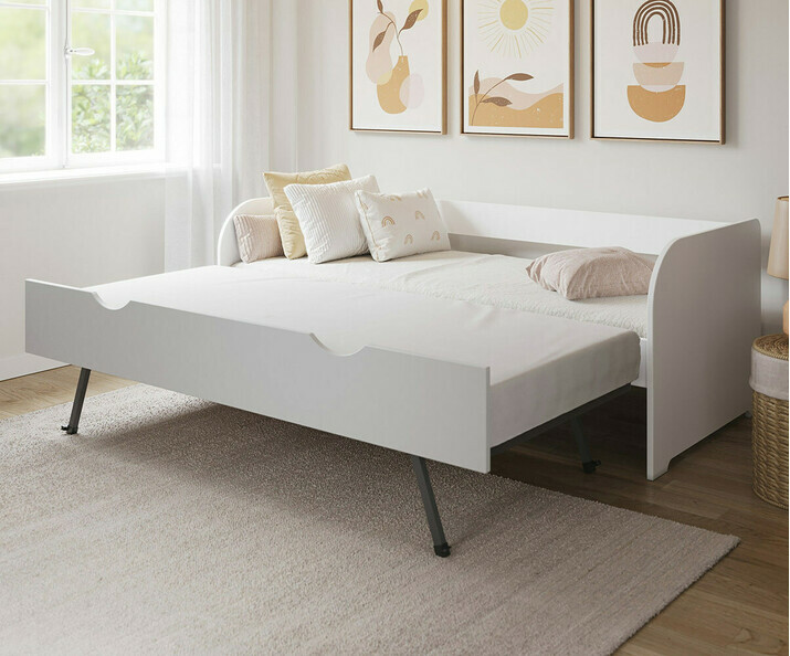 Lit Gigogne ado Bali Blanc avec matelas