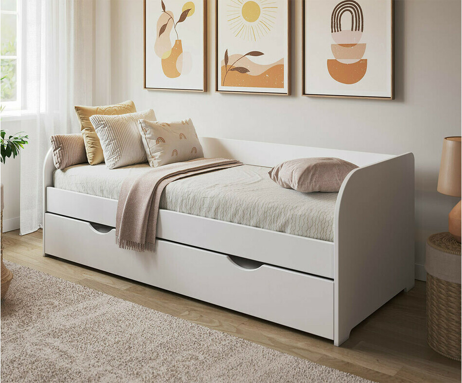 Lit Gigogne ado Bali Blanc avec matelas