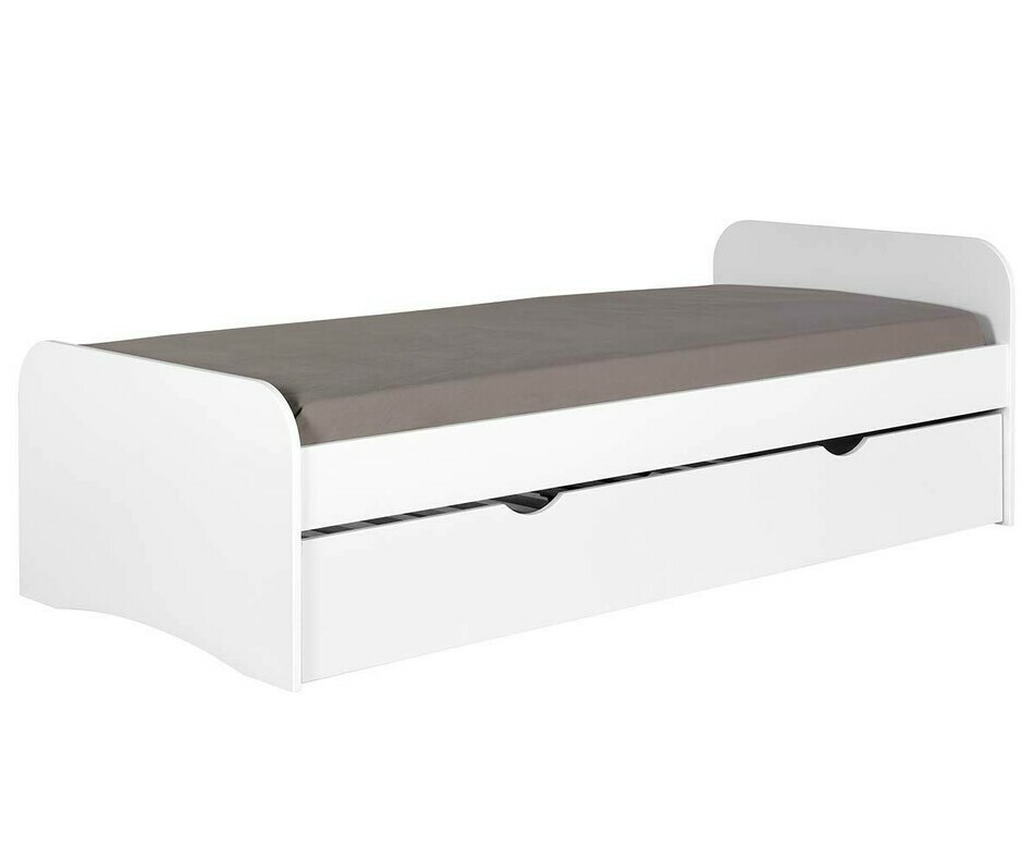 Lit ado Gigogne Twist Blanc avec 2 matelas