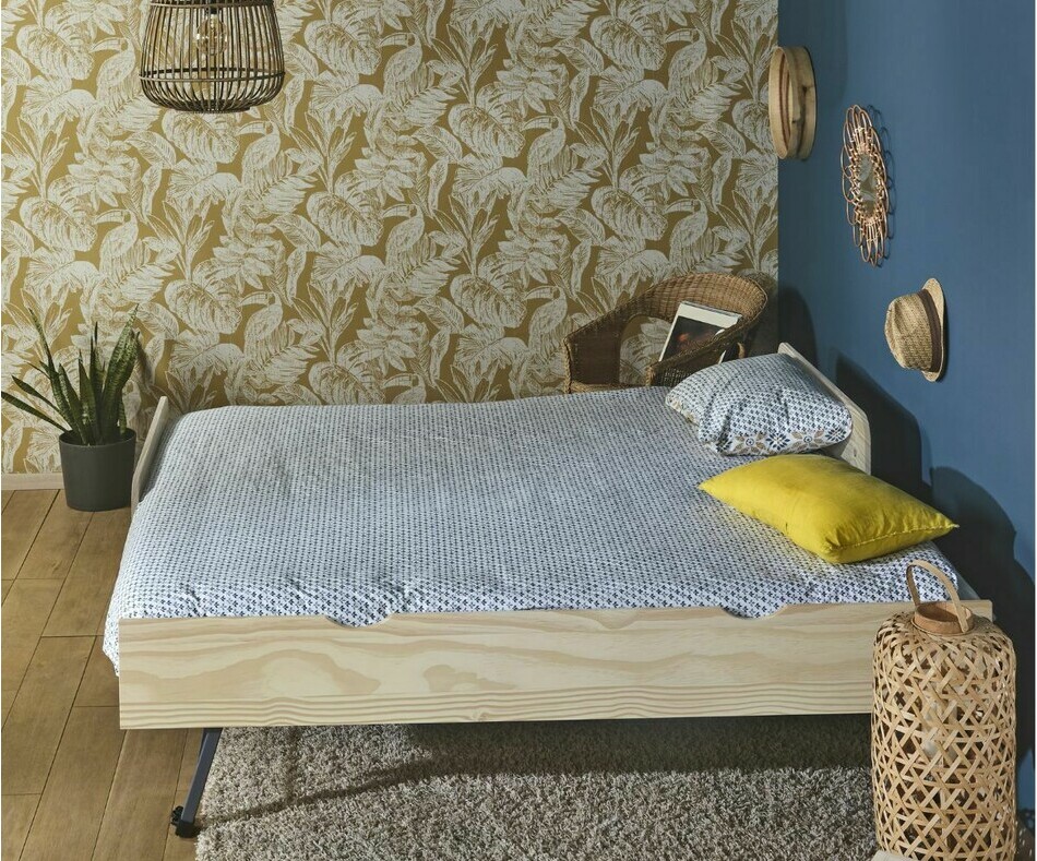 Lit gigogne adulte Lemon avec matelas dpli