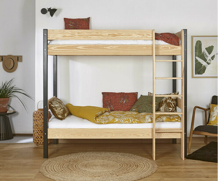 Lit superposé adulte avec 2 matelas - Clay