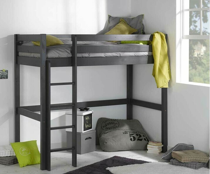 Chambre avec Lit Adulte Mezzanine Cargo Gris anthracite