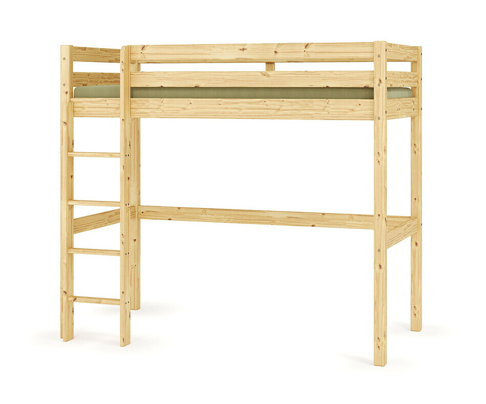 Lit Ado Mezzanine 1 place Cargo bois naturel - matelas inclus