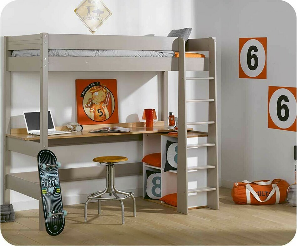 Lit Mezzanine Clay Lin avec Bureau intgr