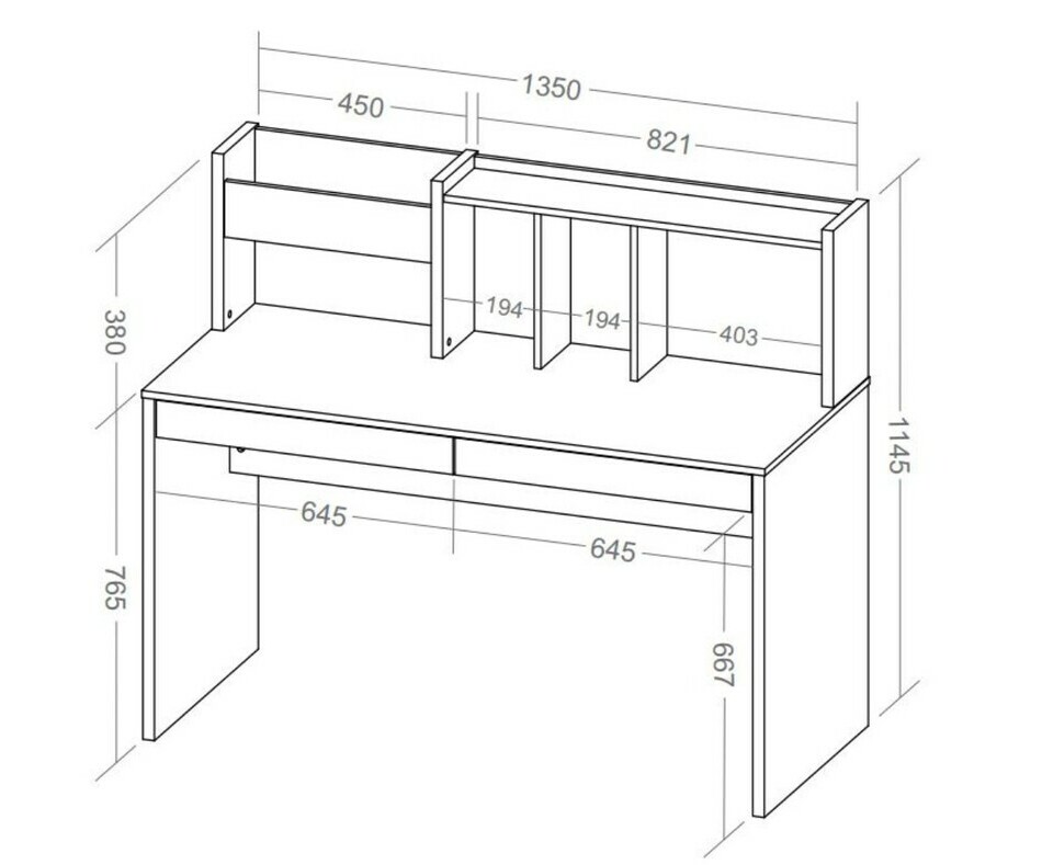 Dimensions du bureau Dimensions du bureau