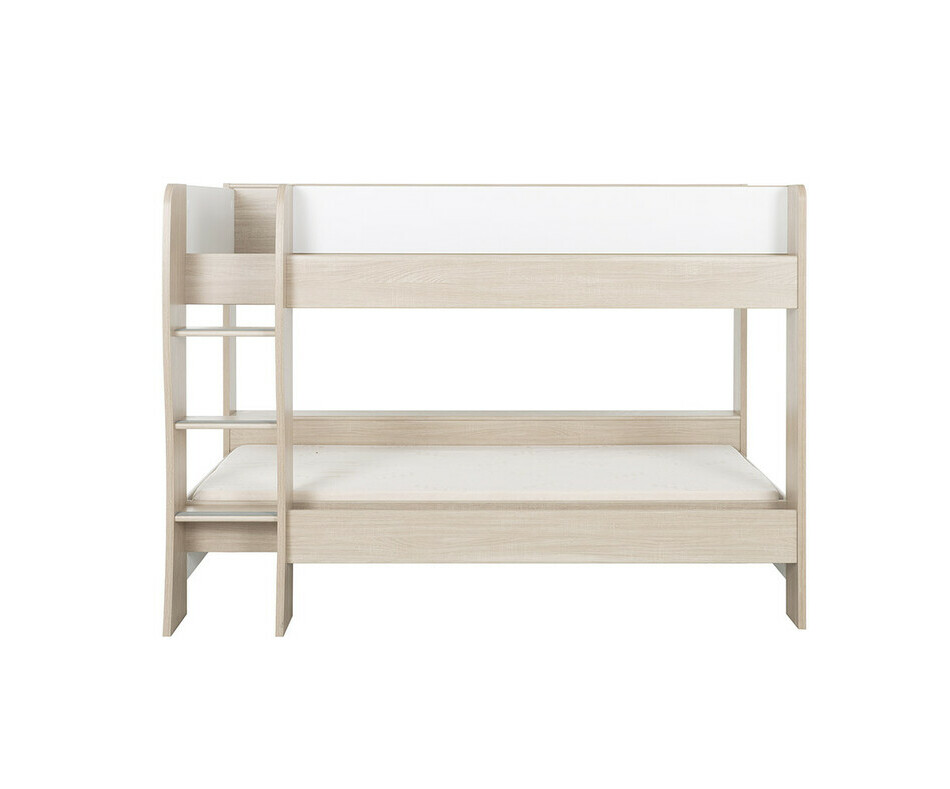 Lit superpos blanc et bois