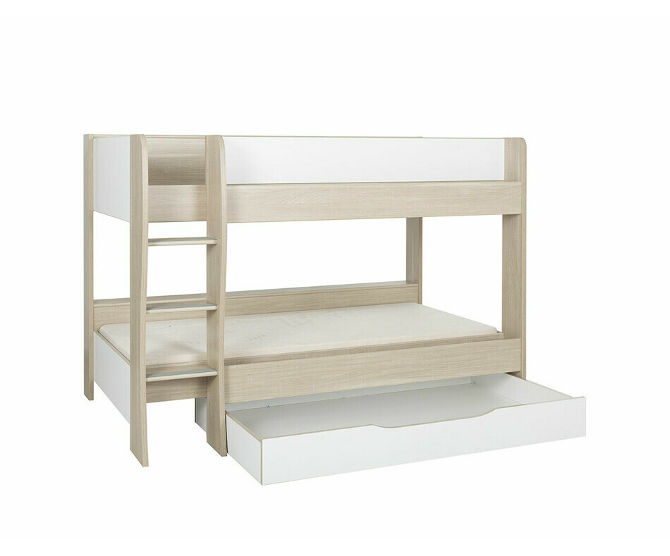 Lit superpos Zao avec tiroir de lit blanc