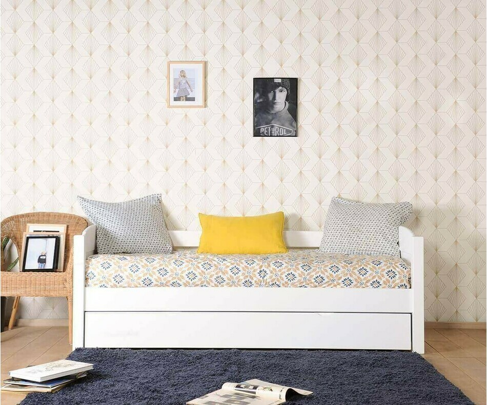 Pack lit gigogne banquette adulte avec 2 matelas - Alfin
