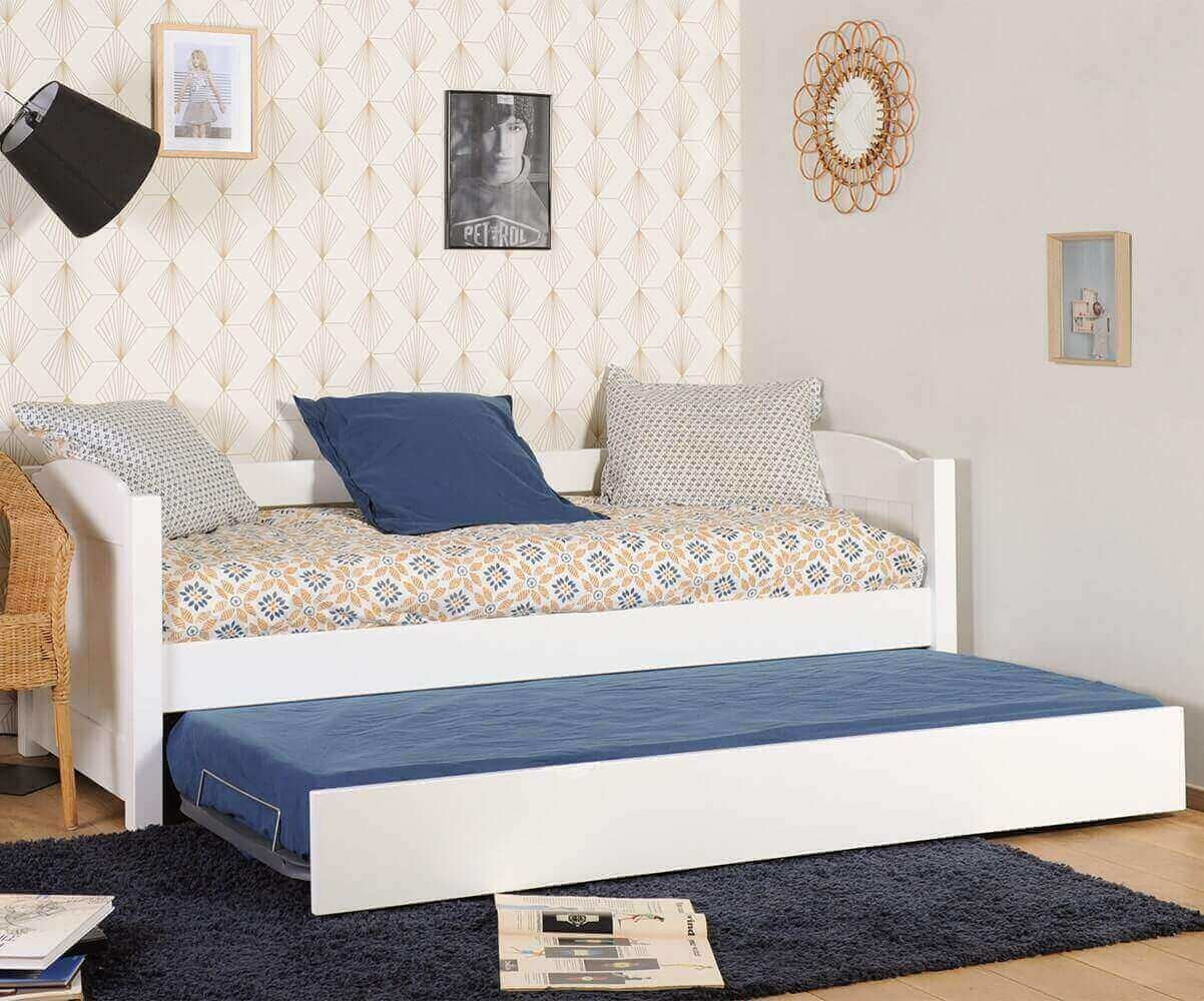 Lit Gigogne Banquette Adulte Alfin avec Matelas Fabrication Française