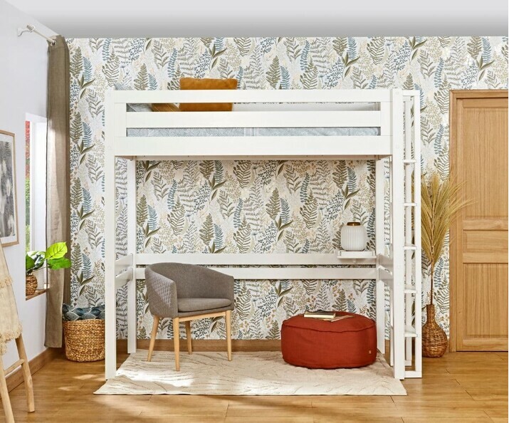 Lit mezzanine enfant - Cancn coloris blanc