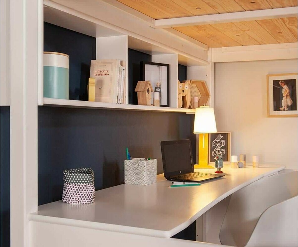 Bureau ado blanc pour lit mezzanine - Cancn