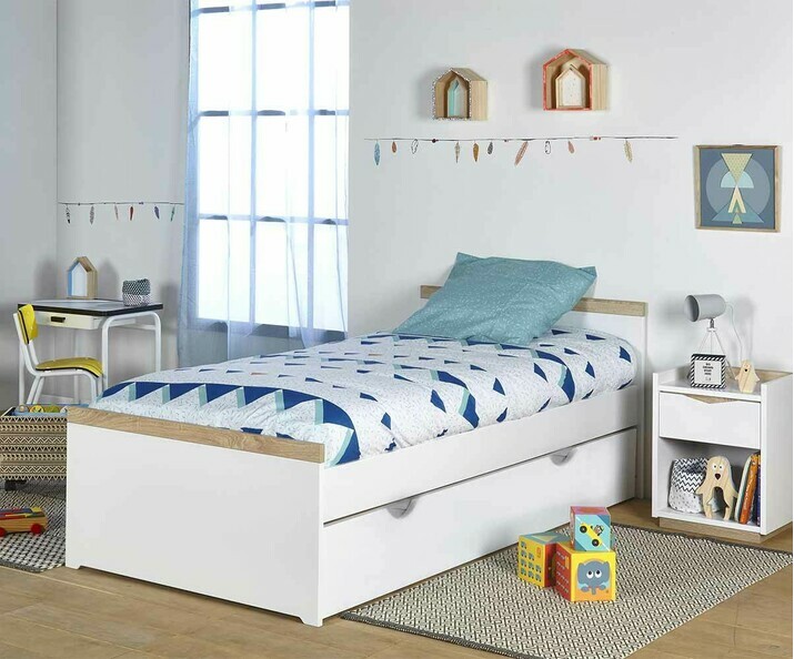 Lit ado gigogne avec 2 matelas - Jaïpur