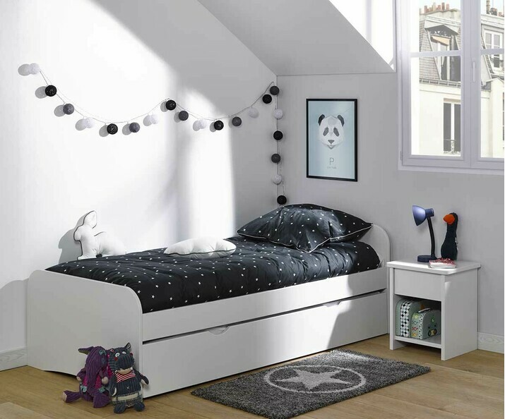 Lit enfant Twist Blanc tiroir de lit inclus