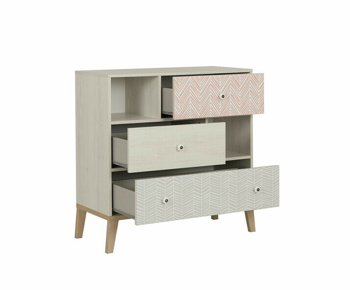 Commode Enfant Malte tiroirs ouverts