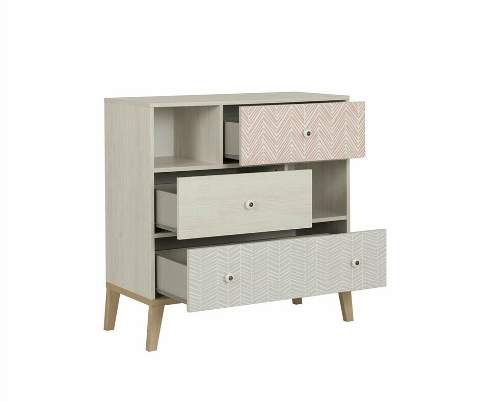 Commode Enfant Malte tiroirs ouverts
