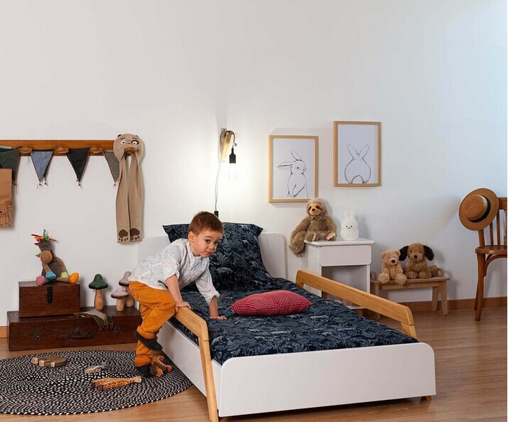 Lit enfant Ozzo blanc couchage en position bas