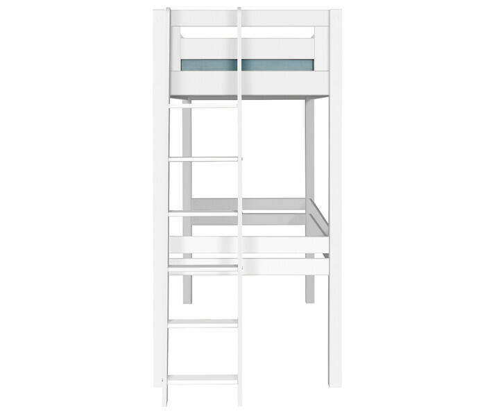 Echelle  marches sur le petit ct du lit mezzanine Fynn blanc