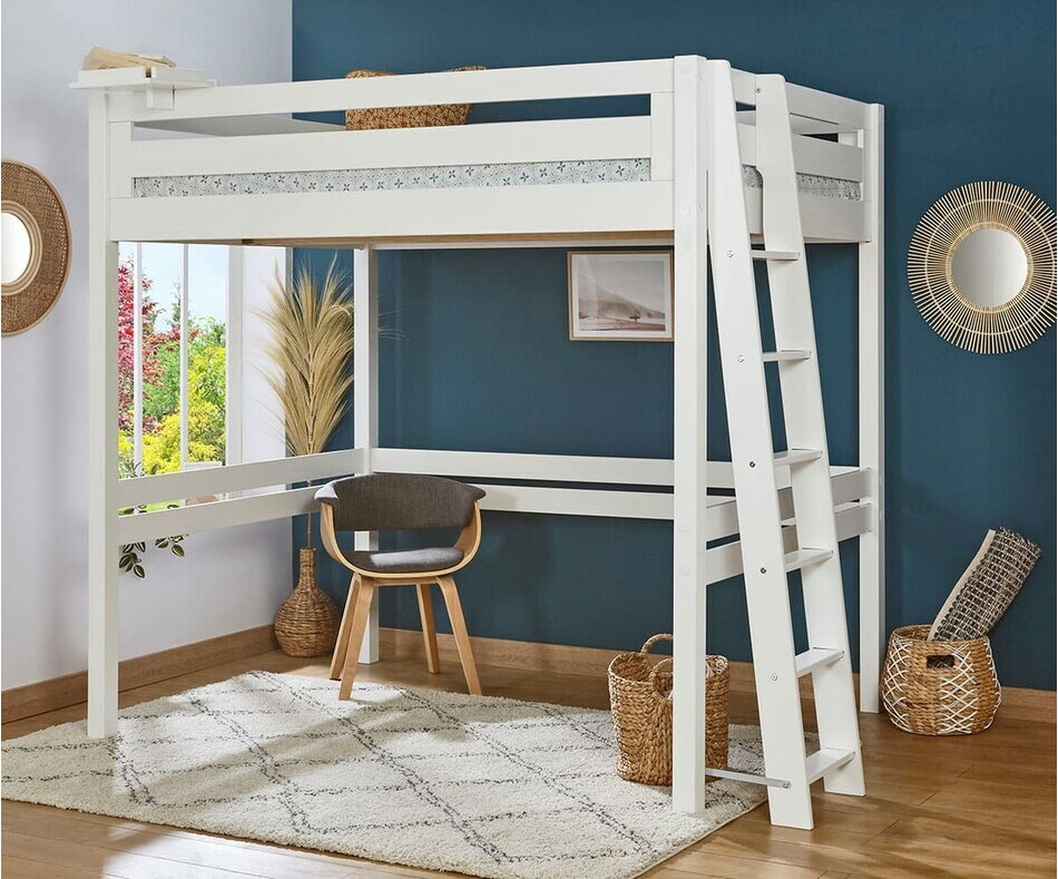 Lit mezzanine enfant 2 places Fynn blanc