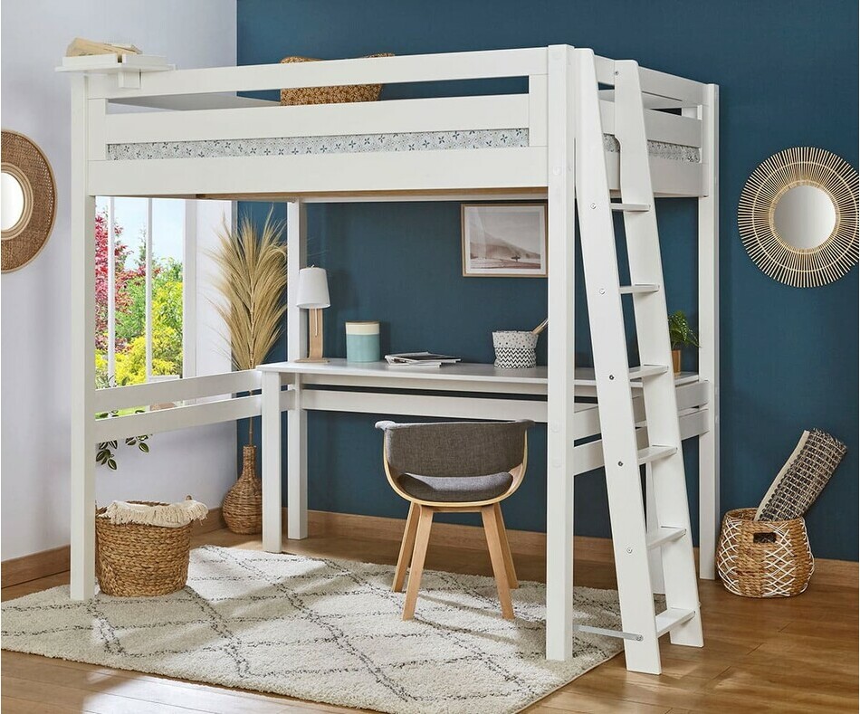 Mezzanine pour petits espaces  (bureau et meubles de rangements en option)