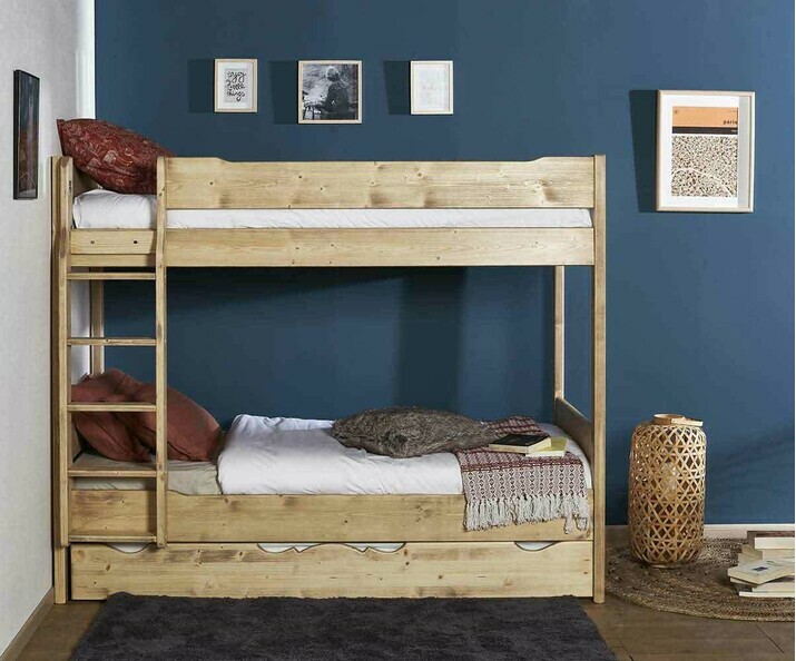 Lit superpos pour chambre enfant (sommier gigogne en option)