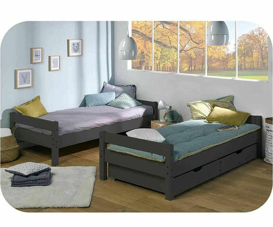 Lit Superposé Wood Gris anthracite Lit Superposé Wood Gris anthracite
