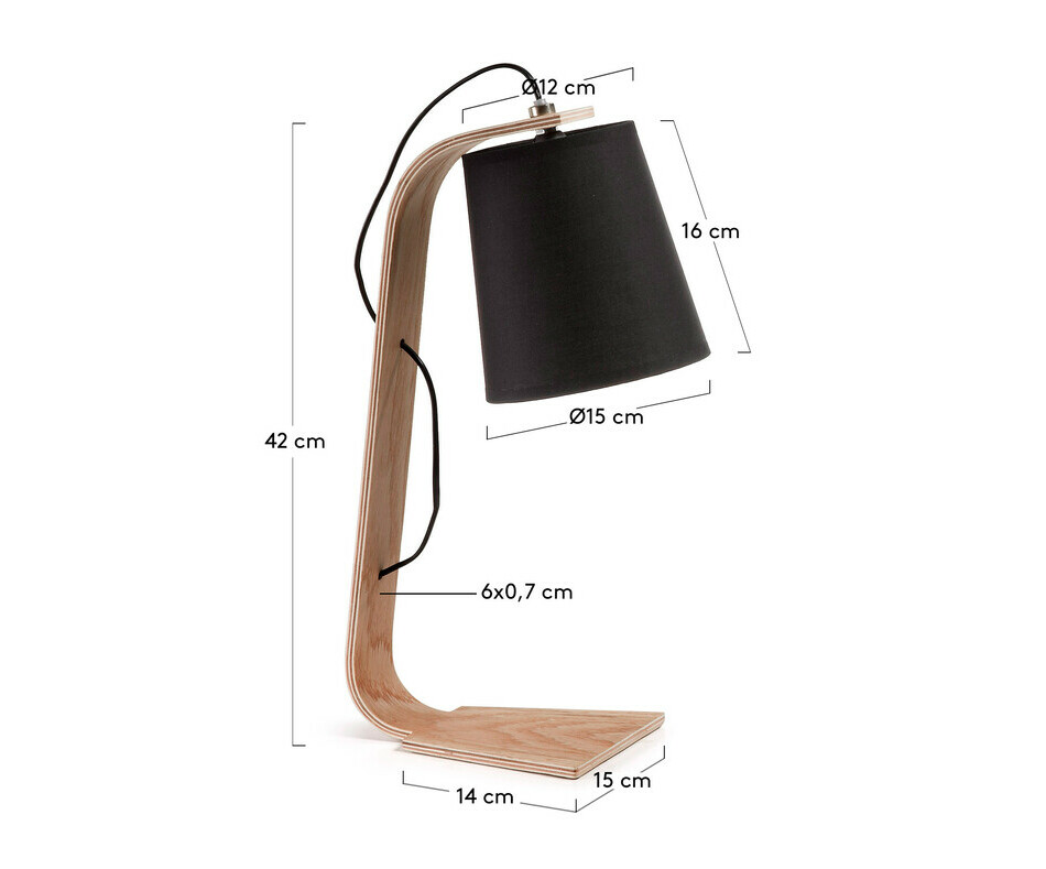 Dimensions lampe Circus coloris noir