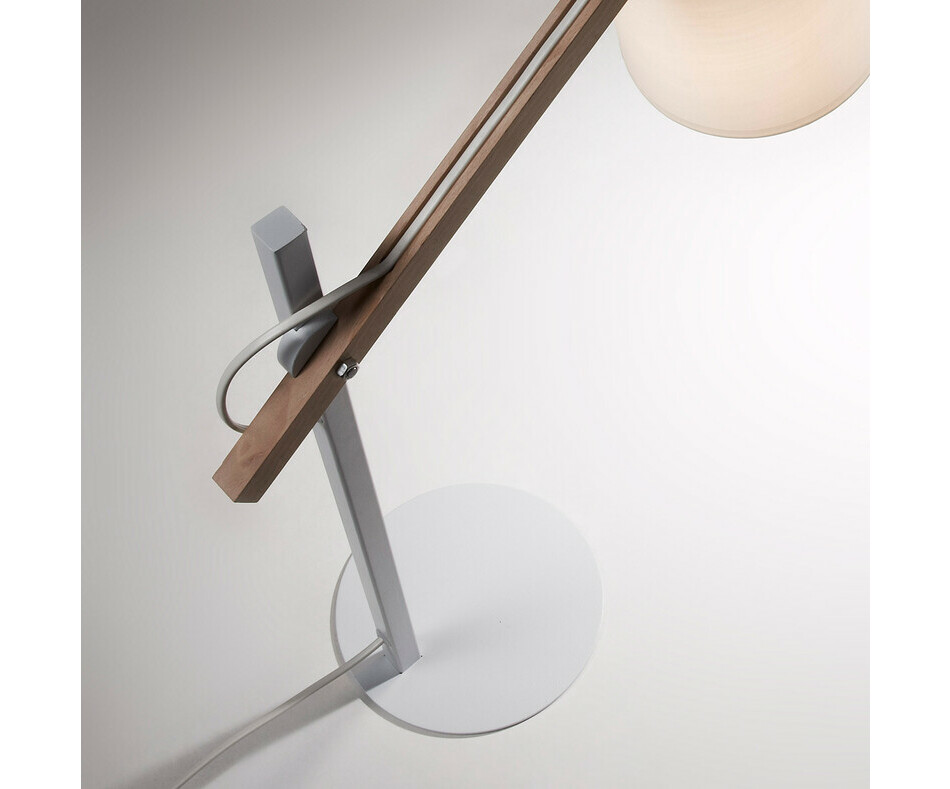 Lampe Bingo blanc en bois et mtal