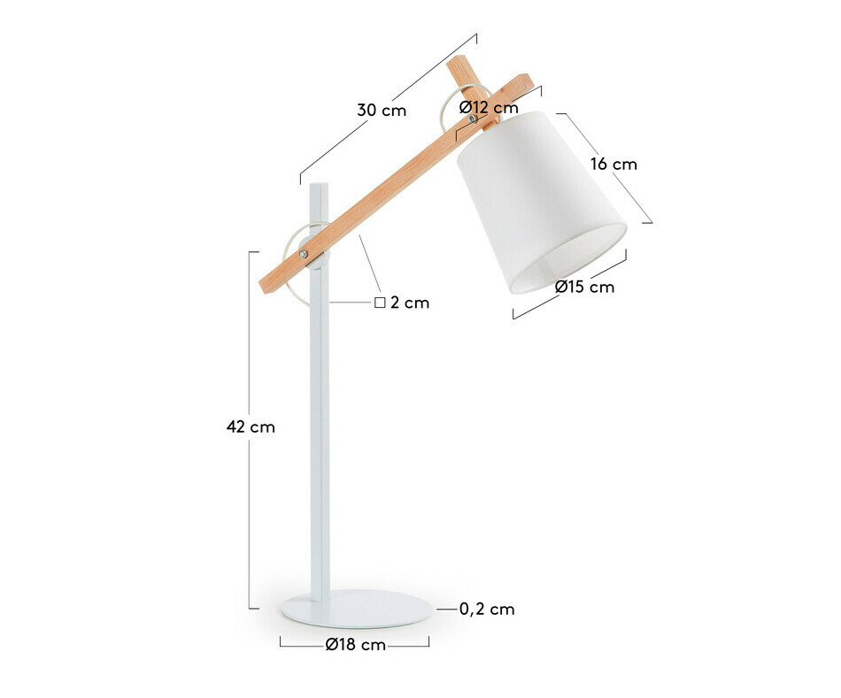 Dimensions lampe Bingo coloris blanc