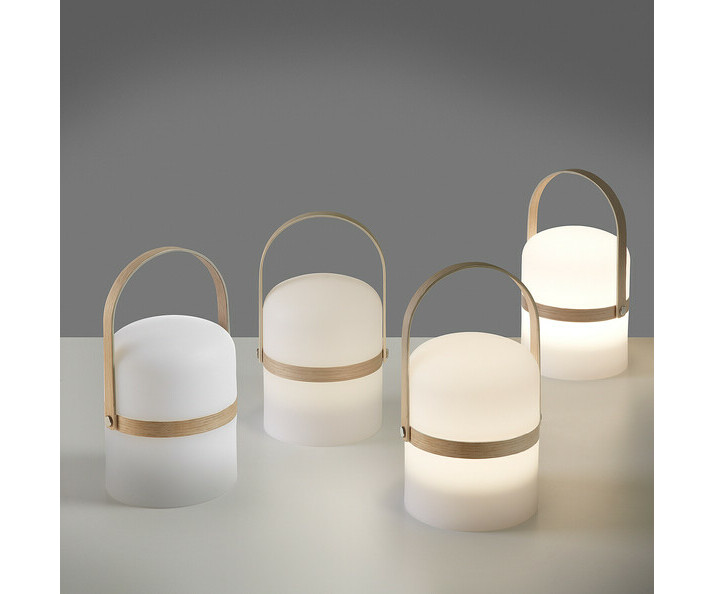 Lampe Sanae blanche et bois