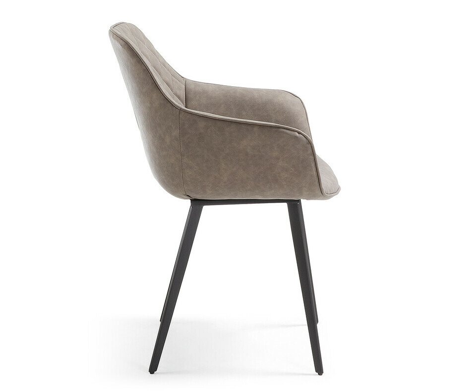 Fauteuil Paxi taupe avec pieds inclins en mtal