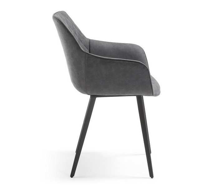 Fauteuil Paxi gris avec pieds inclins en mtal