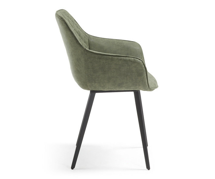 Fauteuil Paxi vert avec pieds inclins en mtal