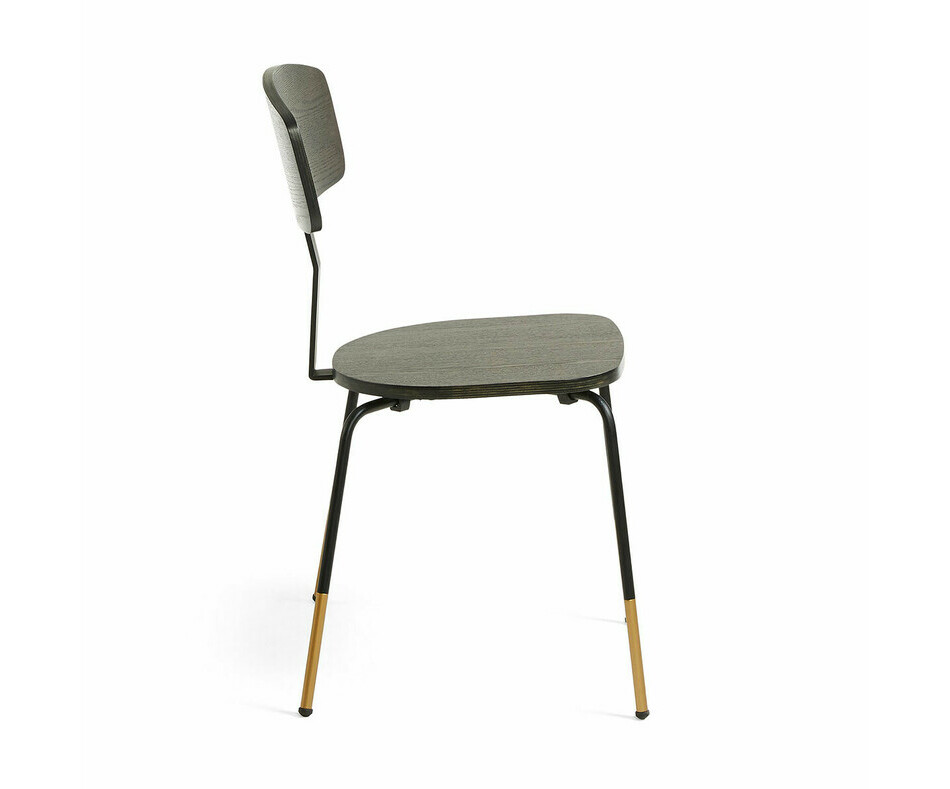 Chaise mtal Oxford avec assise et dossier en bois