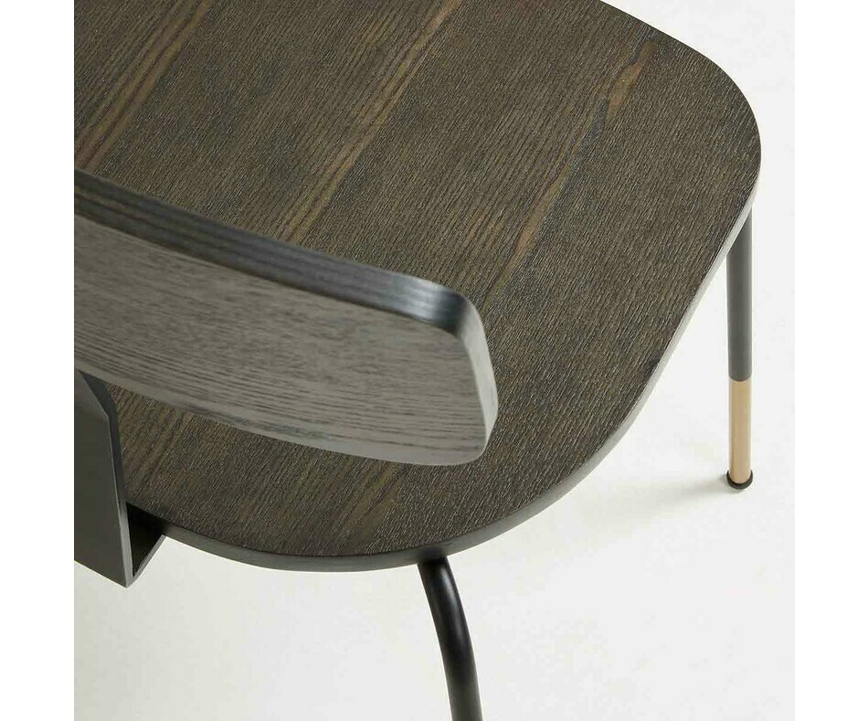 Chaise mtal Oxford avec assise et dossier en bois