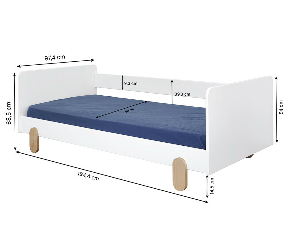 Lit banquette design pour ado - dimensions