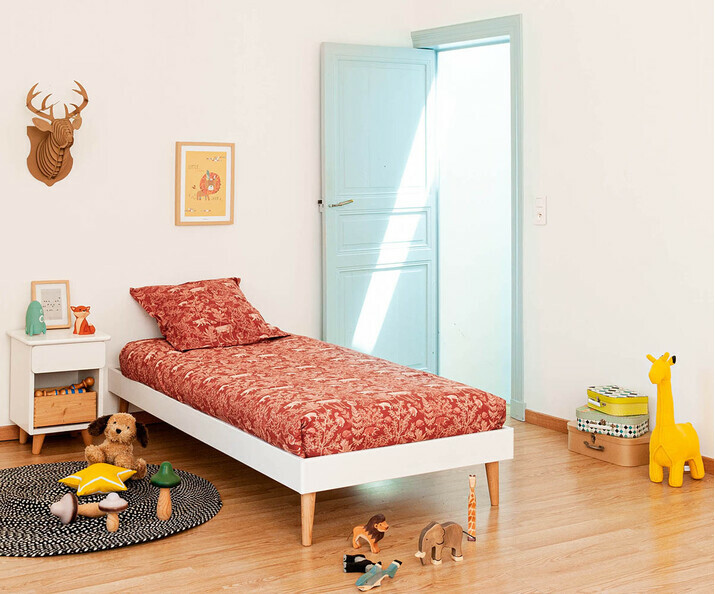 Lit enfant avec pieds, sommier et matelas - Honey