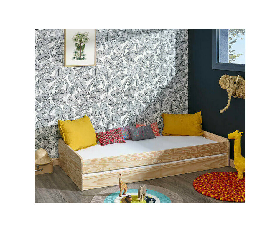 Lit enfant couchage bas avec barrire de lit