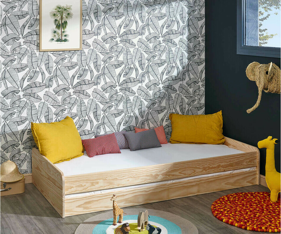 Lit enfant Octave en bois avec barrière de lit Lit enfant Octave en bois avec barrière de lit