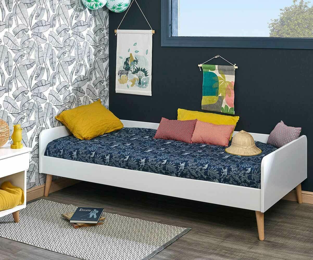 Lit pour enfant Lit d'appoint Design naturel matelas 90x200 cm