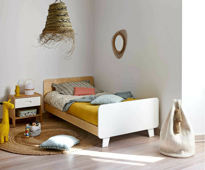 Lit enfant Spilou blanc et bois