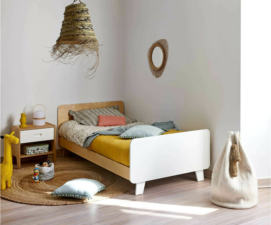 Lit enfant Spilou blanc et bois