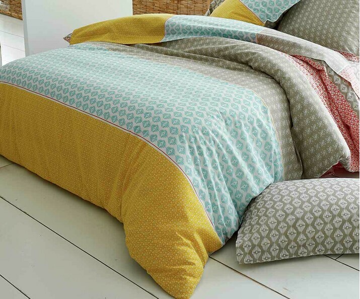 Dtail housse de couette adulte Ethnik jaune