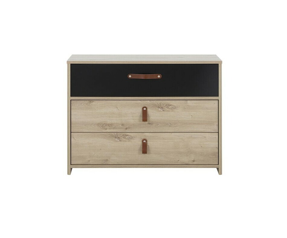 Commode enfant avec poignes en cuir