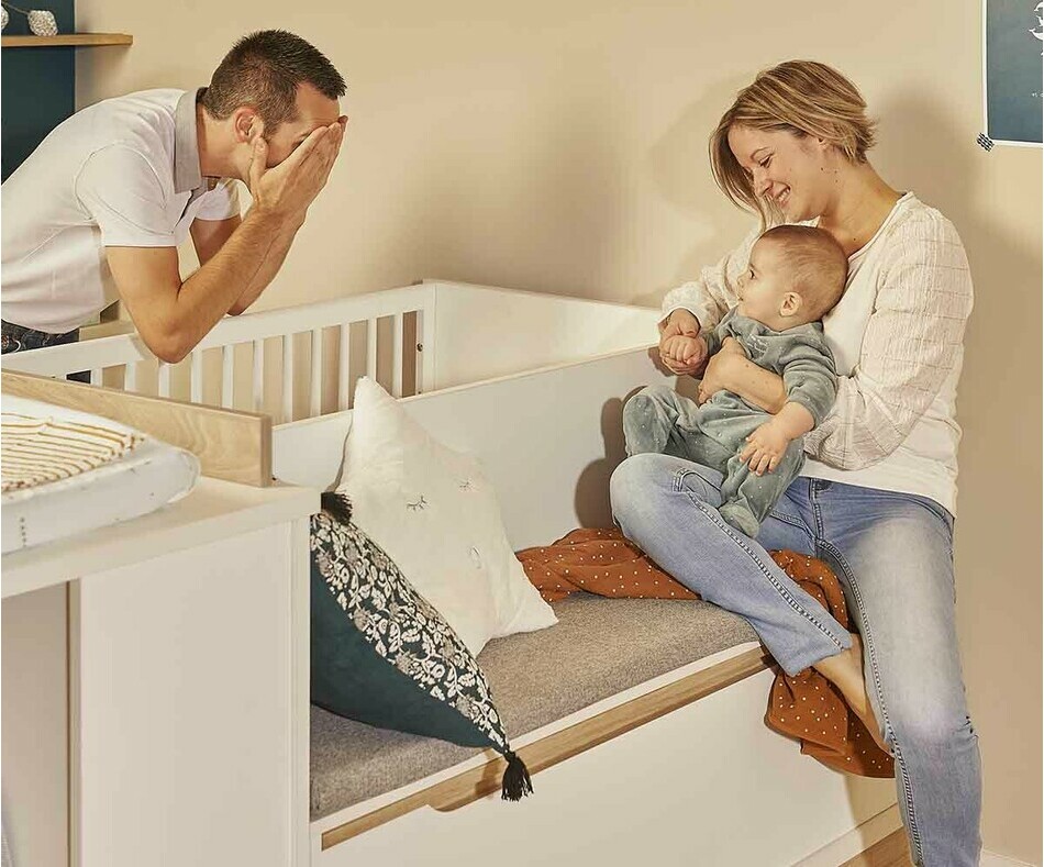 Lit bb combin Ange avec banc intgr
