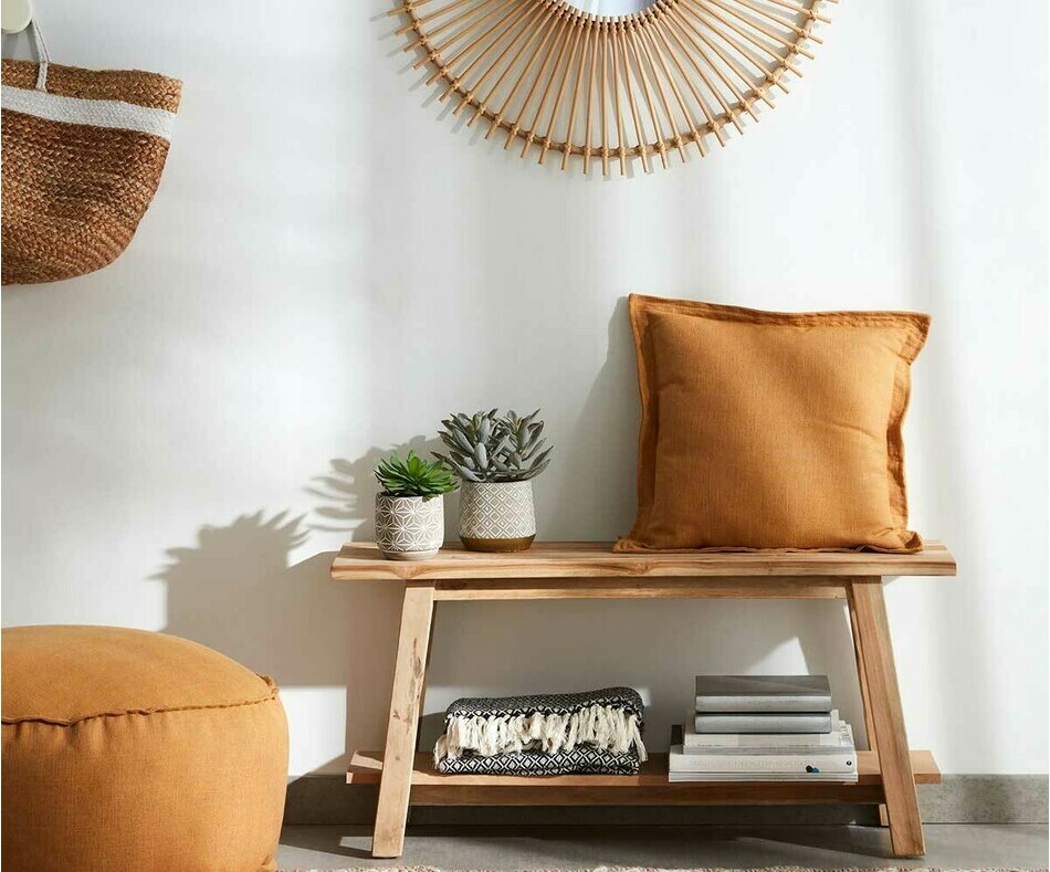 Pouf Vigo moutarde en dcoration 