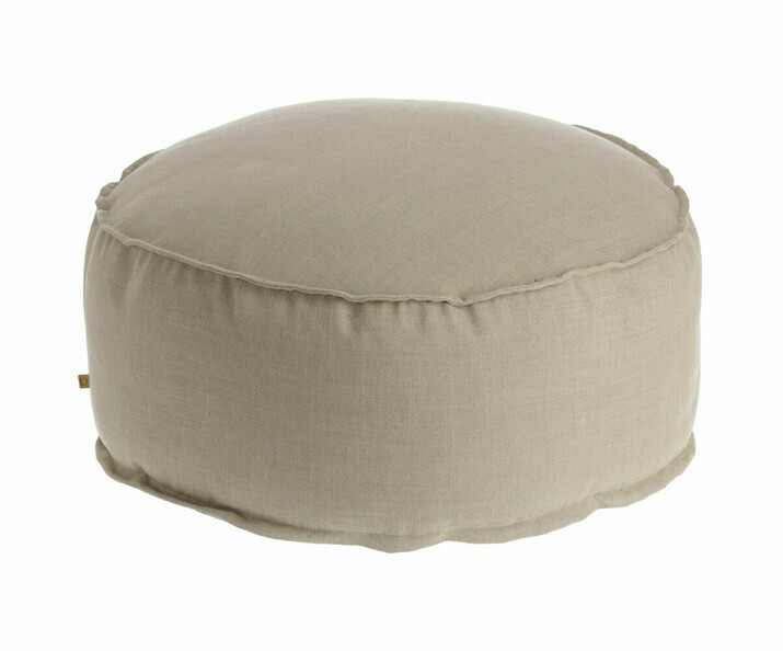 Pouf Vigo en tissu beige