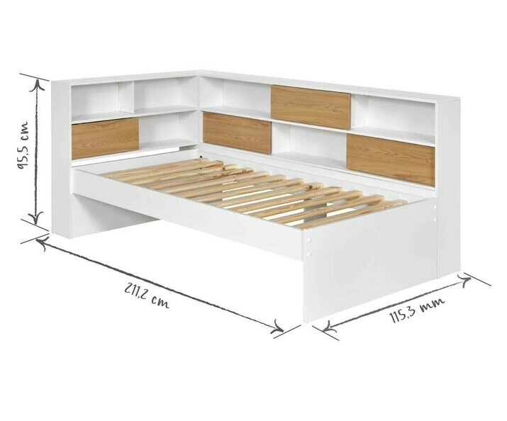 Lit enfant blanc et bois Mino avec ctes