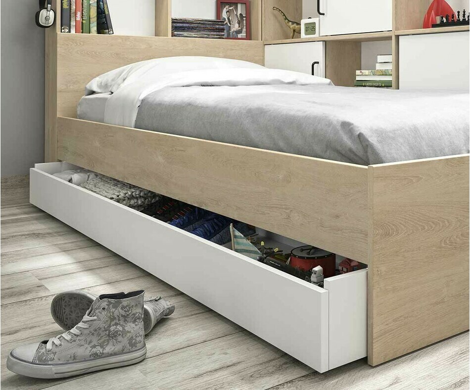 Rangements du lit ado Mino avec matelas